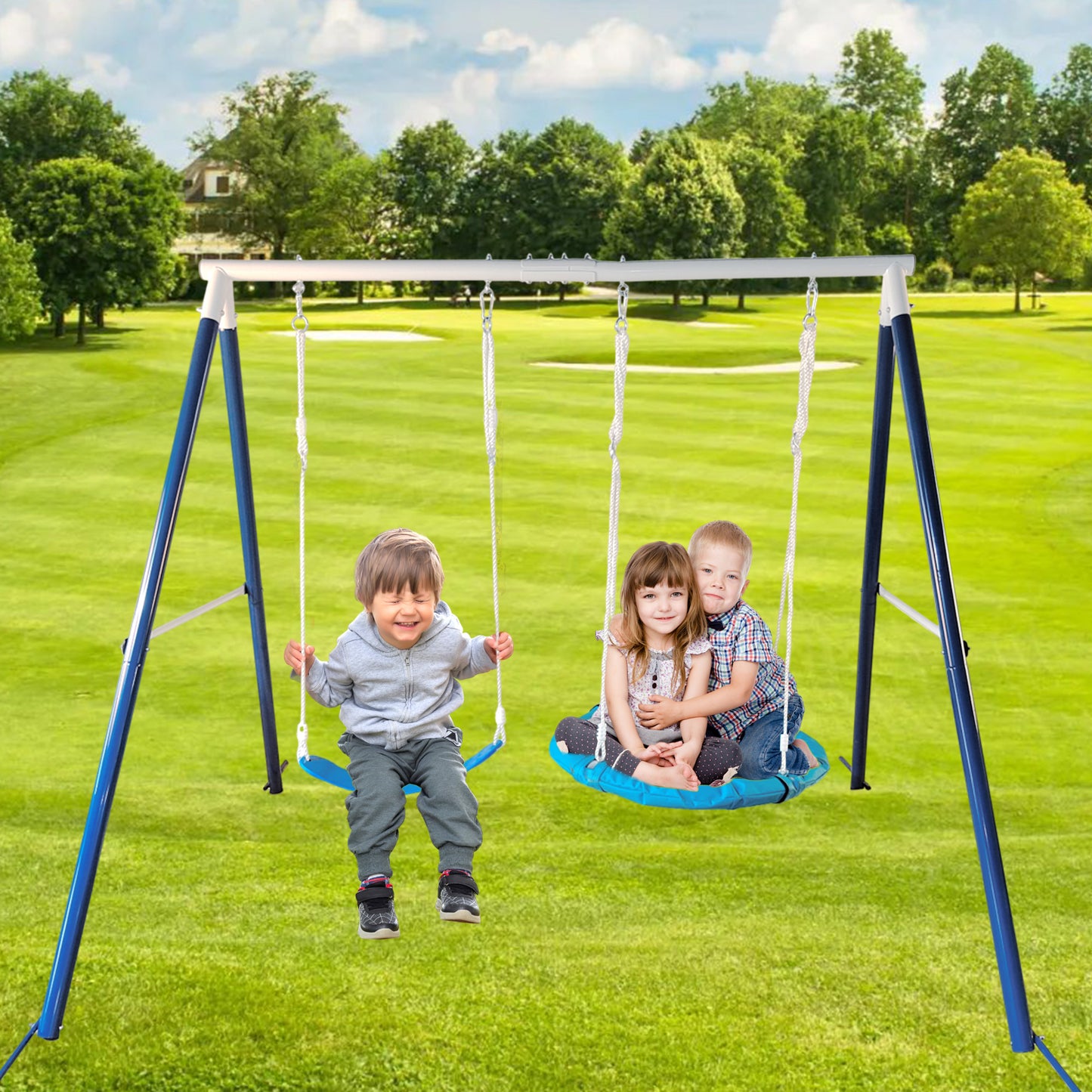 Backyard Fun Metal Swing Set