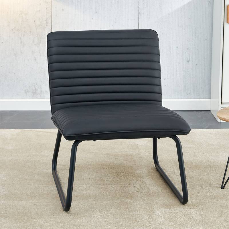 Sleek Black Armless Sofa Chair