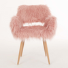 Chic Pink Faux Fur Makeup Chair