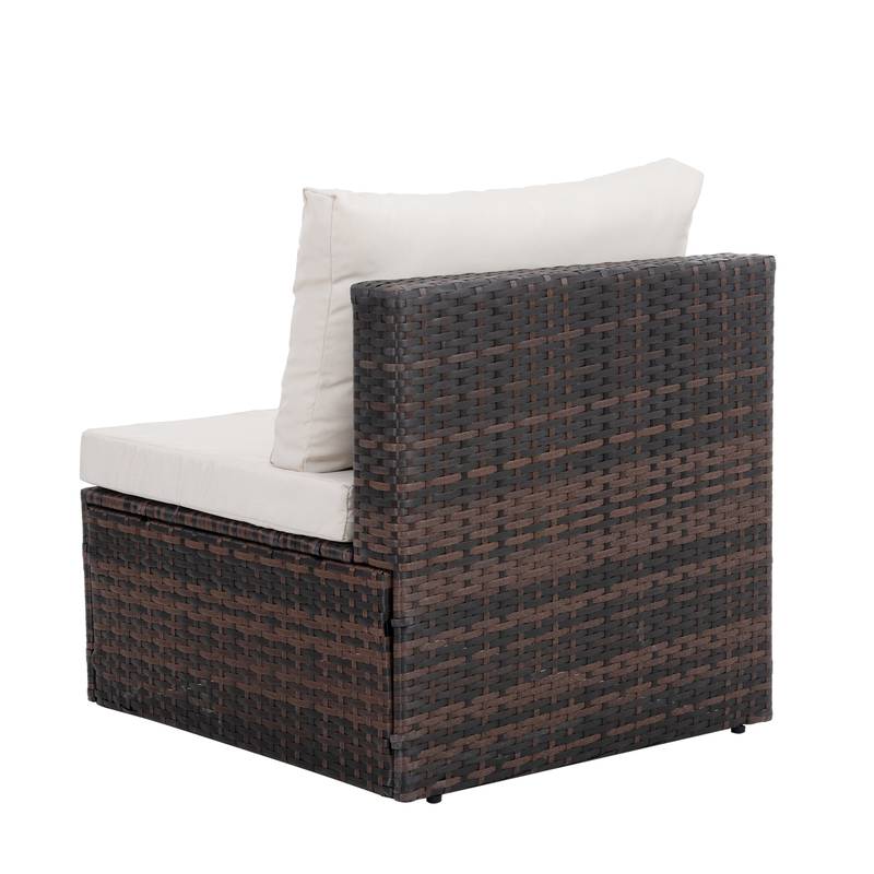 Chic Outdoor Wicker Lounge Set with Glass Table