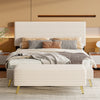 Cozy & Chic Queen Bedroom Duo with Upholstered Bed and Stylish Storage Ottoman