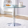 Sleek Silver Round Dining Table