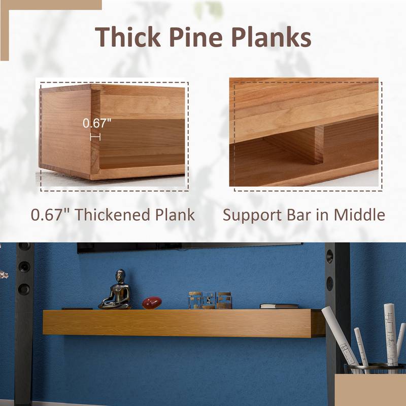Cozy Pine Fireplace Shelf