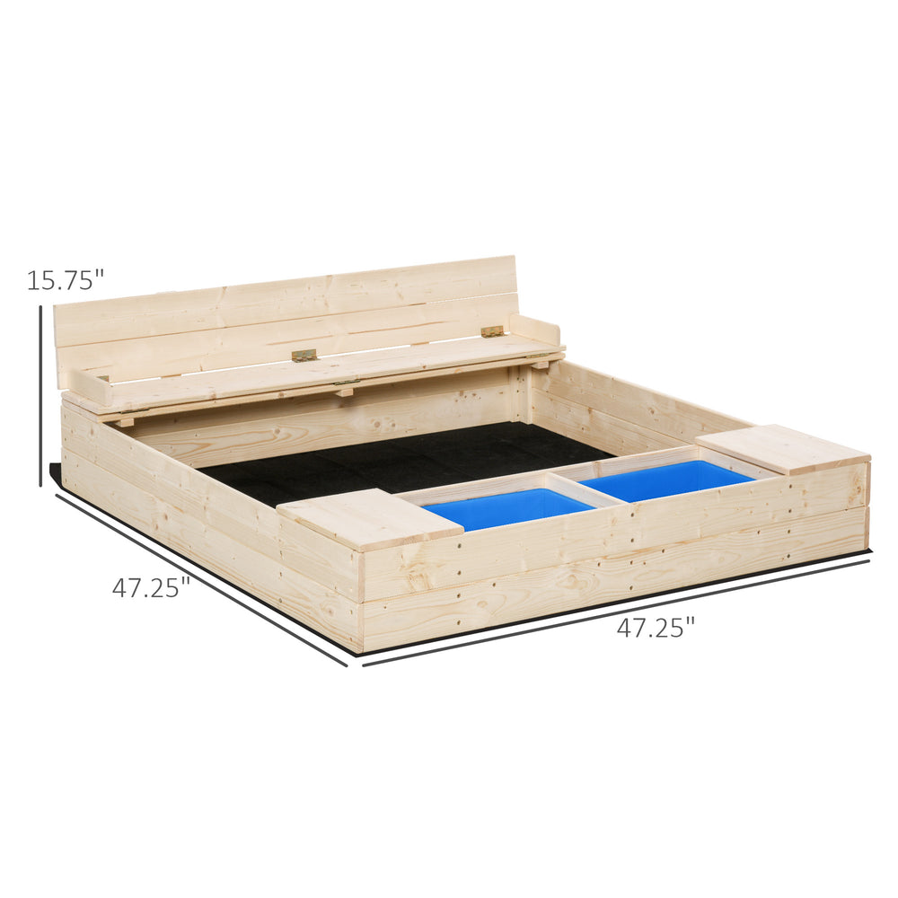 Sunny Kids Sandbox with Storage & Waterproof Cover