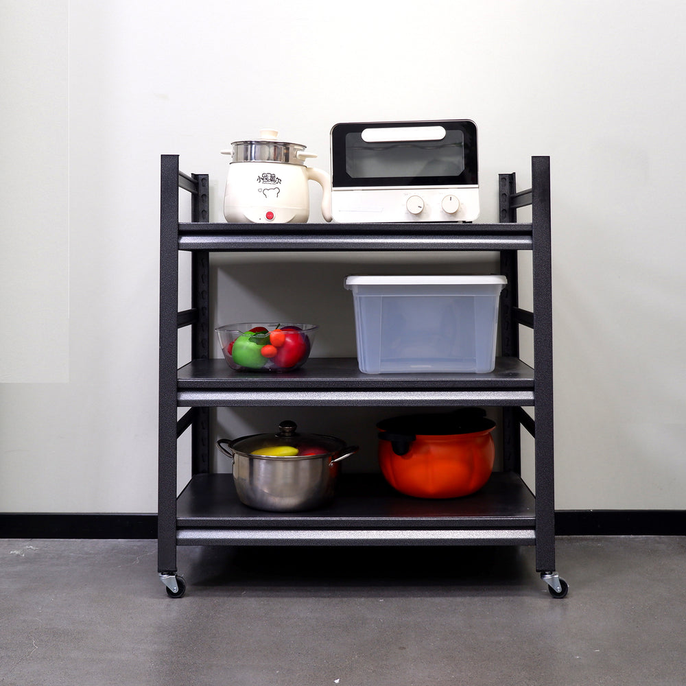 Sturdy Rolling 5-Tier Metal Shelving Unit - Perfect for Kitchen & Garage