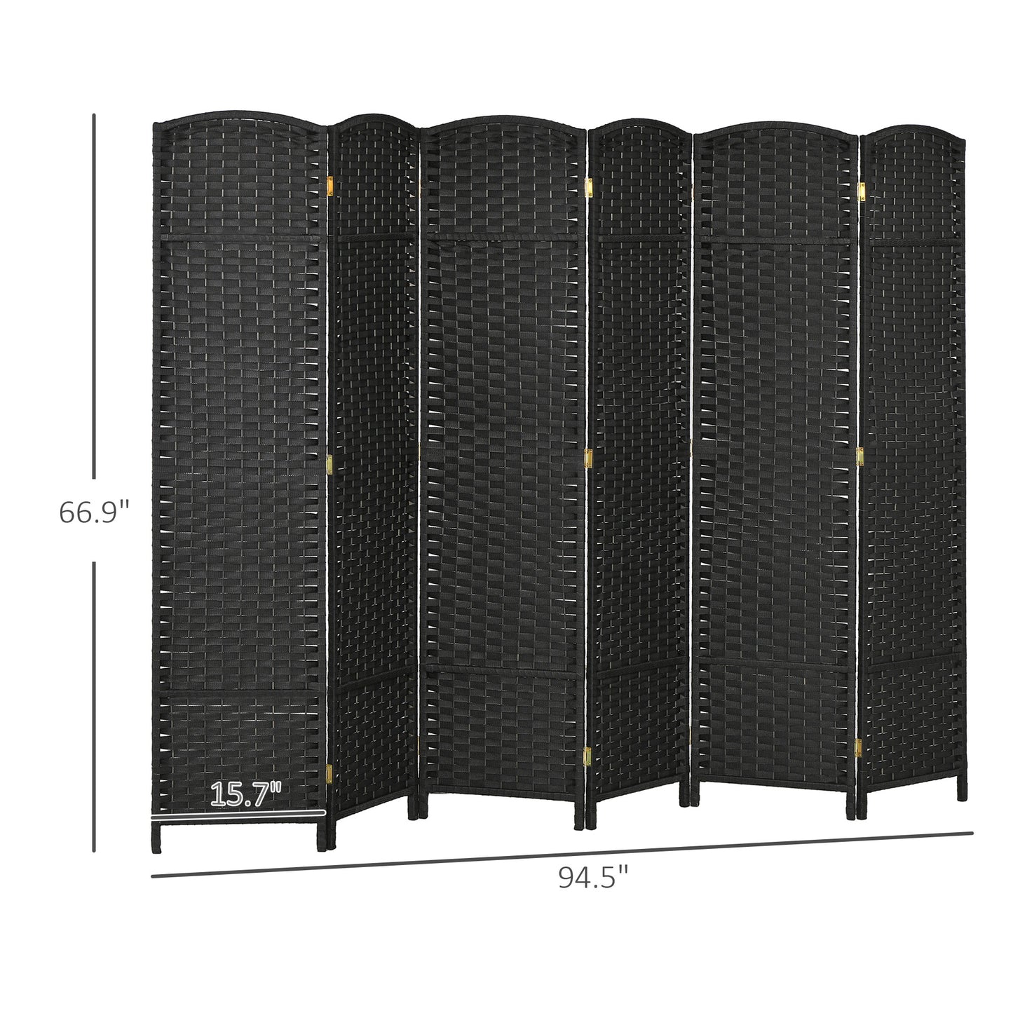 Chic Black Folding Privacy Screen