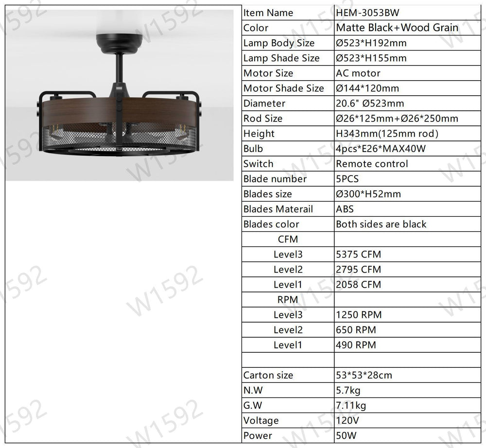 Sleek Retractable Ceiling Fan with Lights and Remote Control