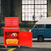 Red Tool Chest with Adjustable Shelf & Bottom Cabinet