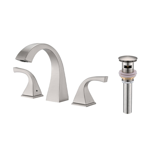 Sleek Brushed Nickel Bathroom Faucet & Drain