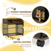 Stylish Heavy-Duty Dog Crate with Wheels and Storage