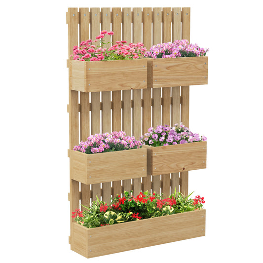 Vertical Garden Delight: Raised Planter with Trellis for Climbing Plants