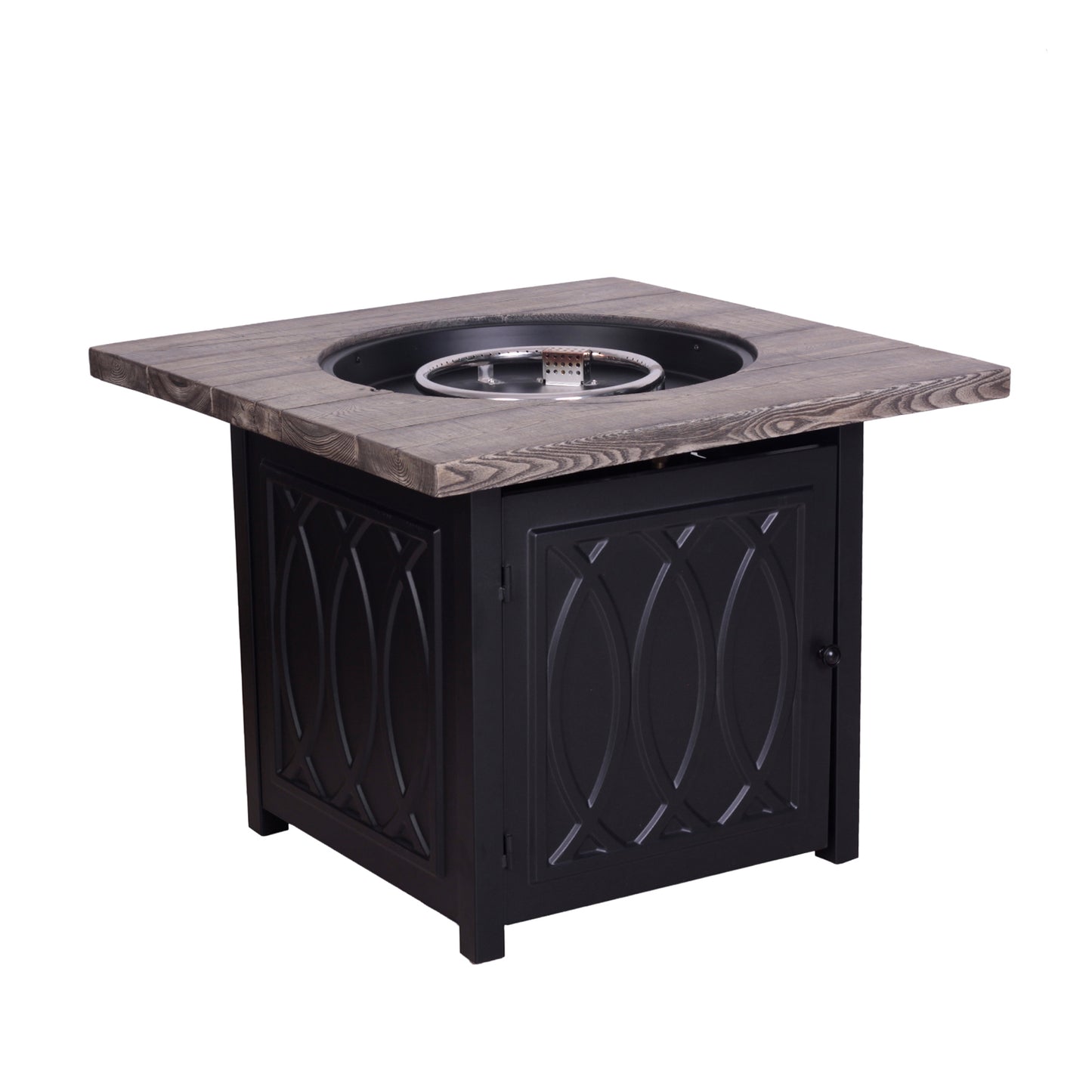 Chic Woodgrain Propane Fire Pit Table