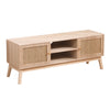 Boho Chic TV Stand - Stylish Rattan Console with Adjustable Shelves