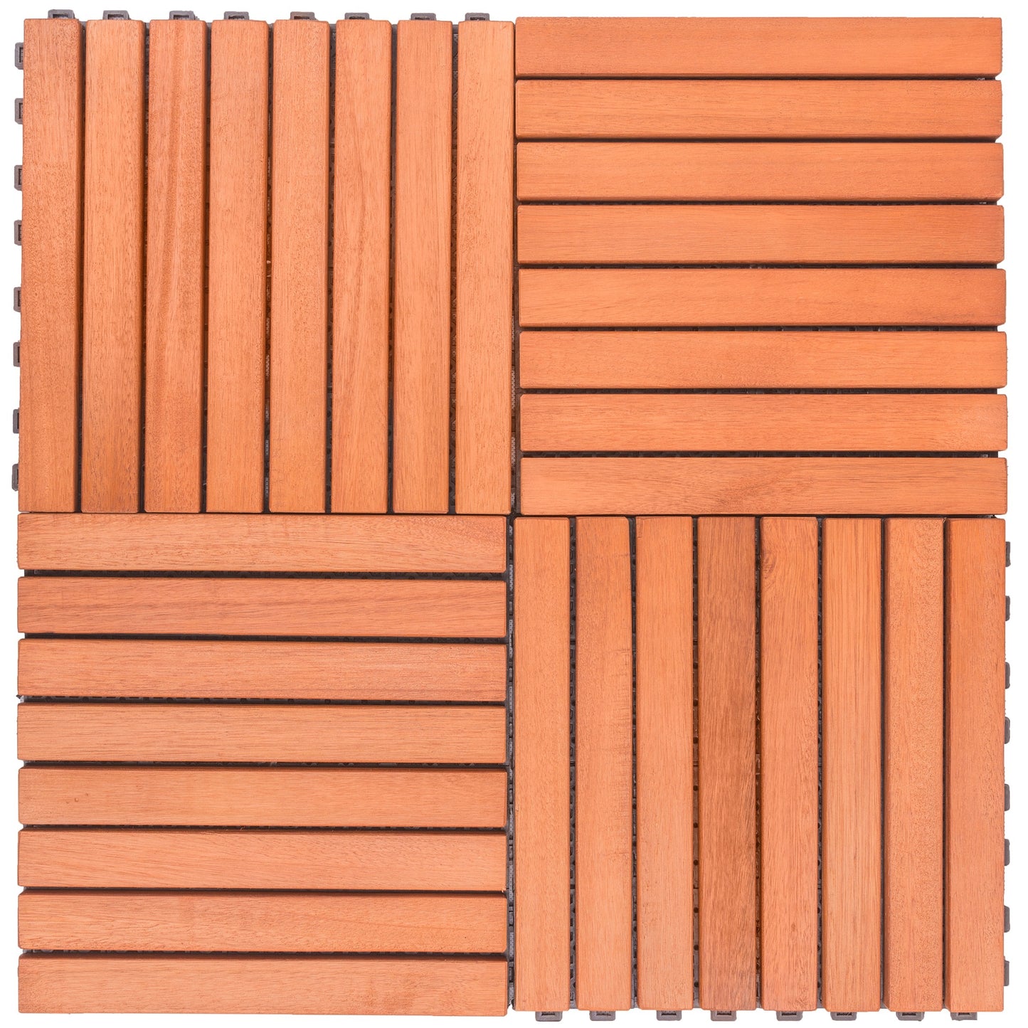 Kaia Rustic Wood Interlocking Deck Tiles