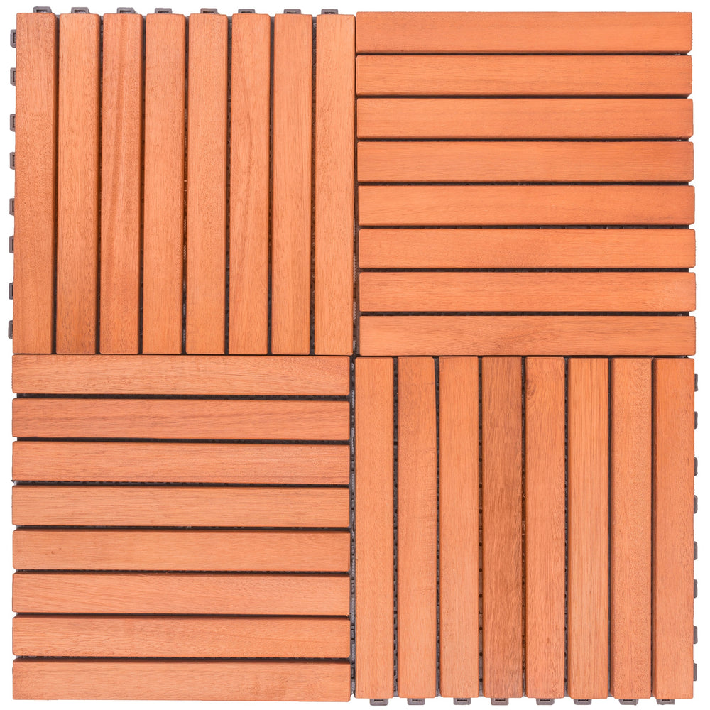 Kaia Rustic Wood Interlocking Deck Tiles