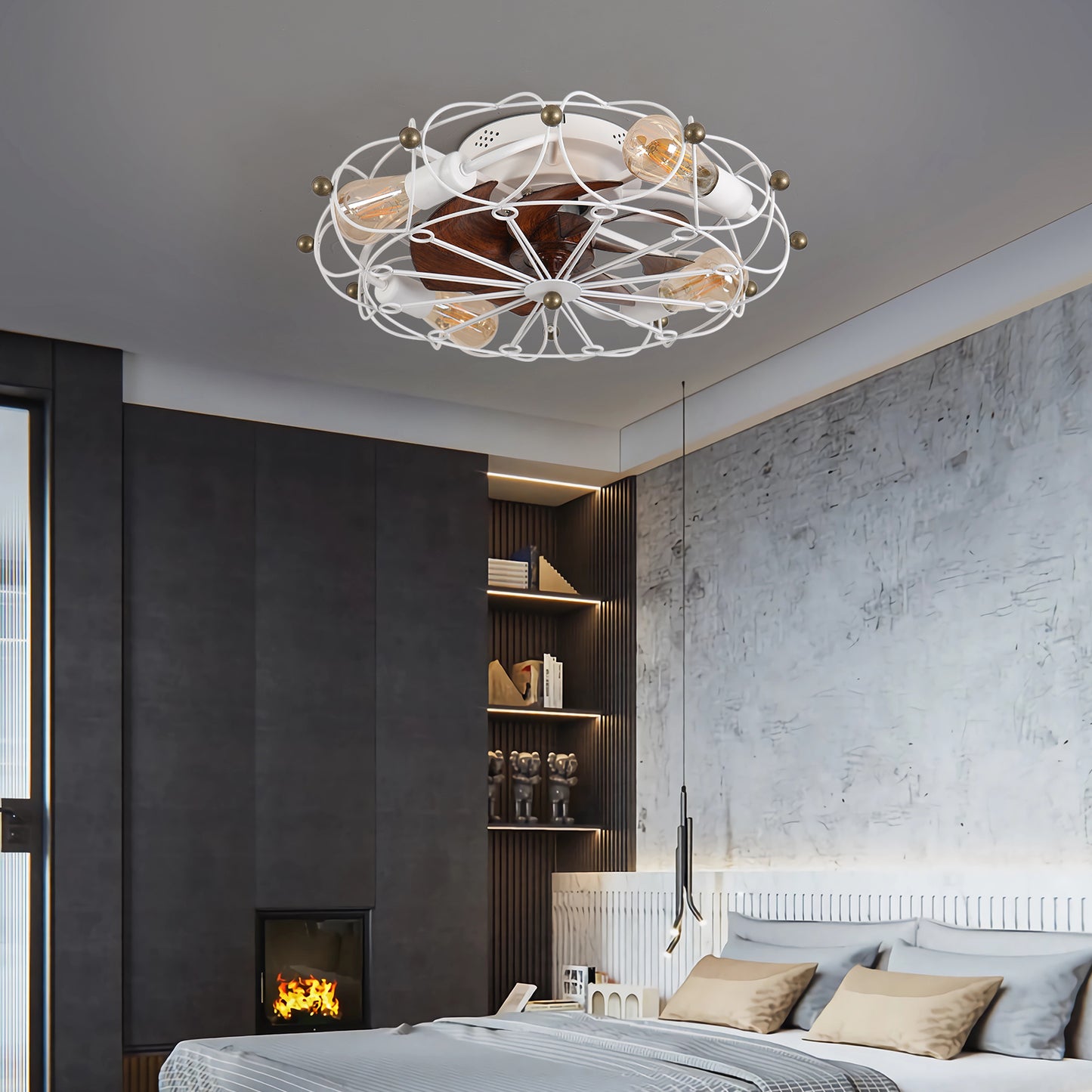 Sleek Industrial Ceiling Fan with Remote Lighting