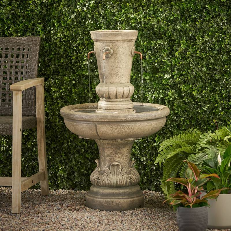 Charming Light Brown Outdoor Fountain
