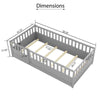 Cozy Montessori Twin Floor Bed with Safety Barrier