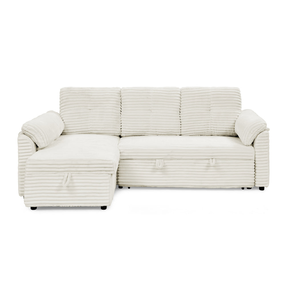 Cozy Convertible Corduroy Sofa Bed with Storage