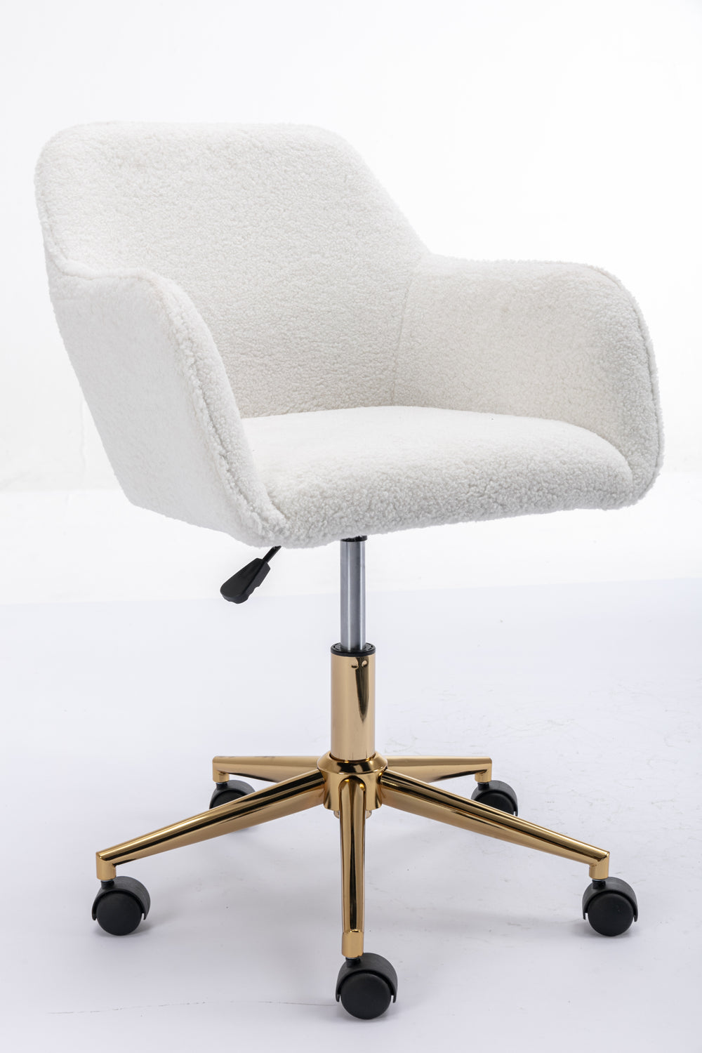 Chic Teddy Revolving Office Chair with Gold Legs