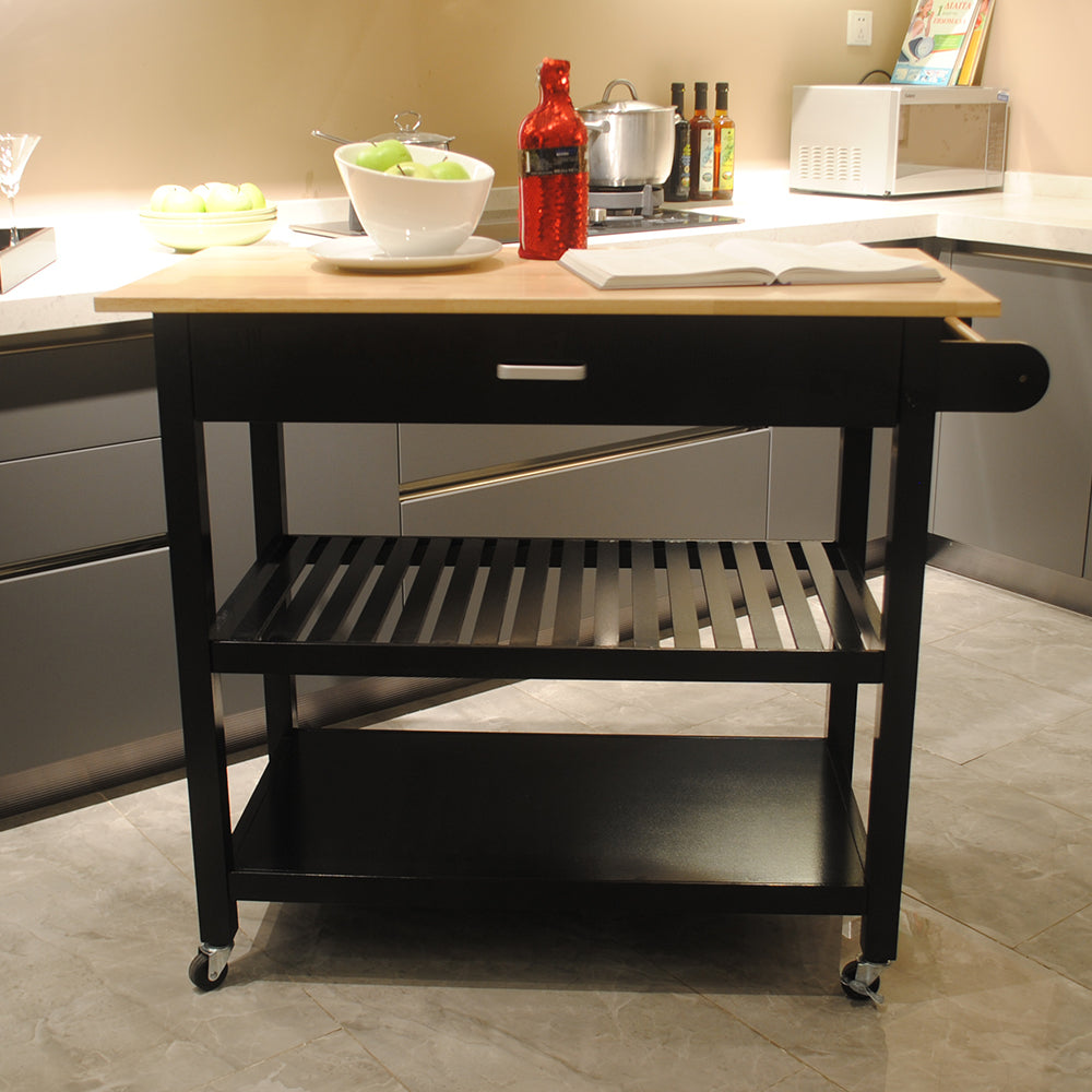 Stylish Mobile Kitchen Island with Lockable Wheels