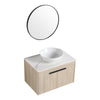 Sleek Oak Wall-Mounted Float Vanity with Ceramic Basin