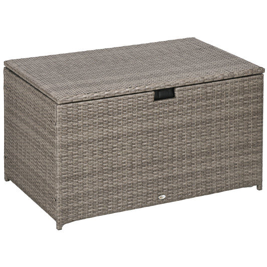 Outsunny Gray Rattan Outdoor Storage Box