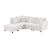 Chic Striped Sectional Sofa with Pillows and Ottoman