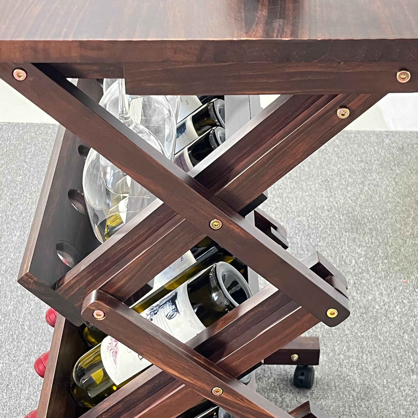 Chic Walnut Wine Display Rack