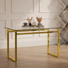 Sleek Glass Dining Table with Chic Gold Legs