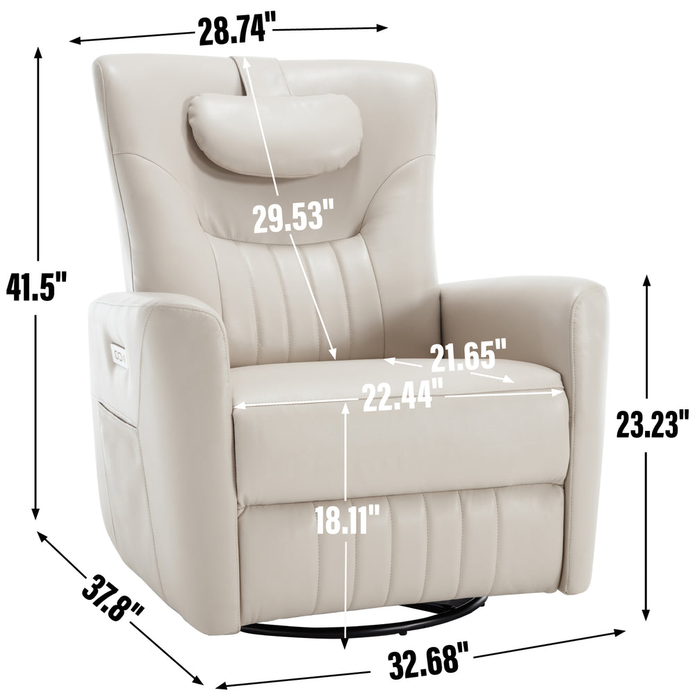 Cozy Comfort Power Recliner with Lumbar Support & USB Charging