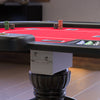 Sleek Red Aura Oval Poker Table with Stylish Curved Legs