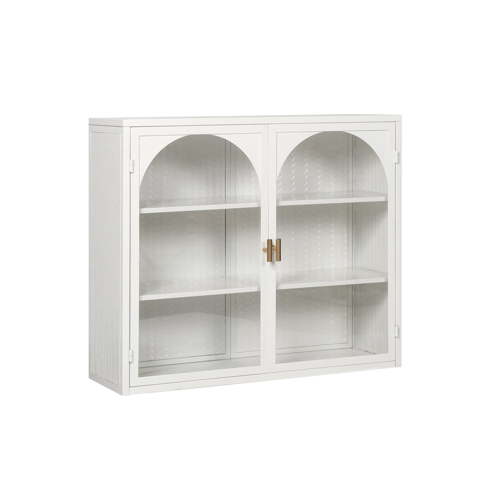 Chic Woven White Wall Cabinet