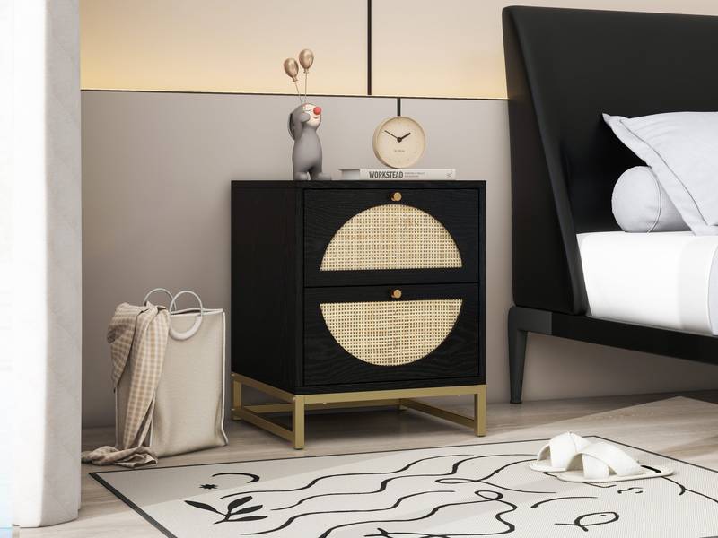 Chic Dual-Drawer Nightstand & Display Table