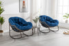 Cozy Navy Rattan Rocker Chair