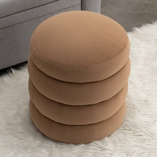Cozy Velvet Round Ottoman