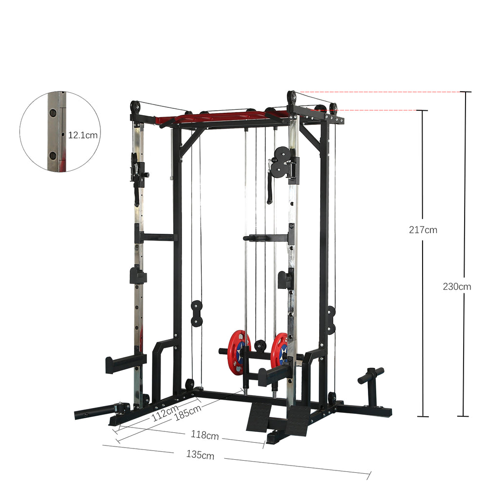 Ultimate Home Gym Power Cage with LAT Pulldown and Weight Storage