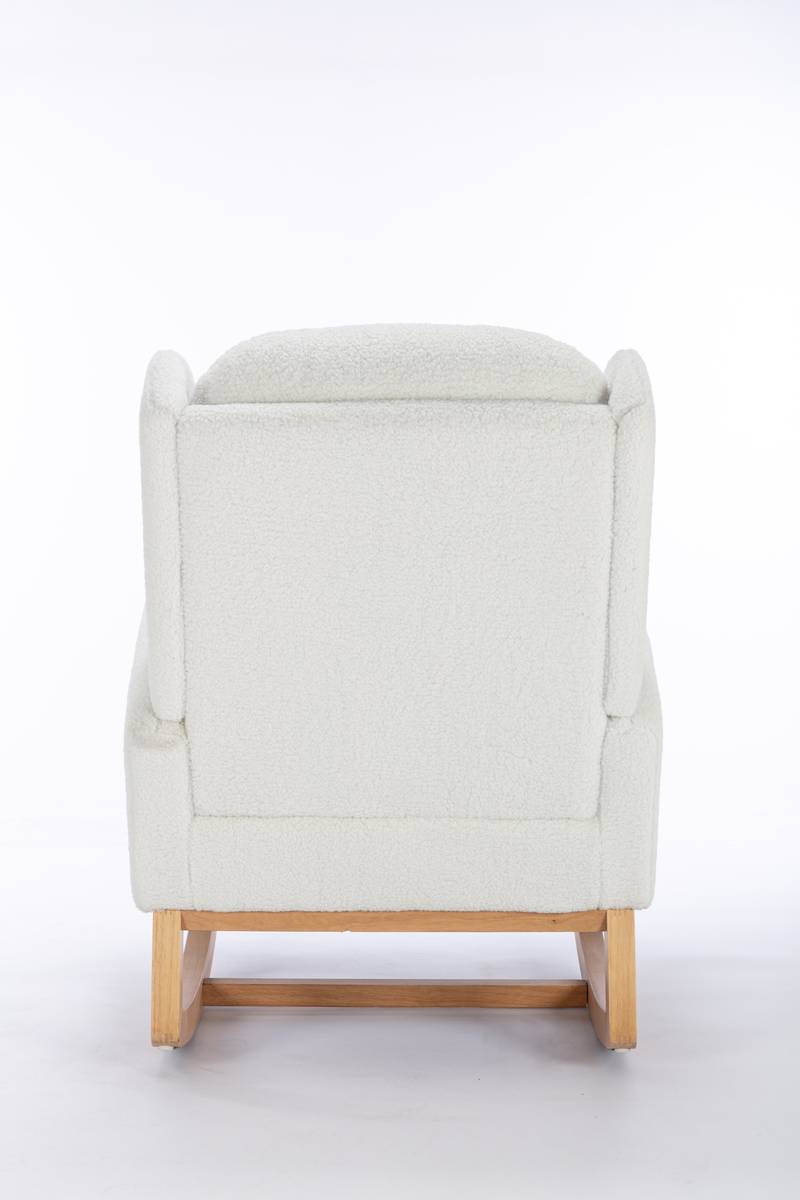 Cozy Ivory Teddy Rocking Chair