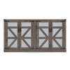 Rustic Charm Rattan Sideboard with Barn Doors