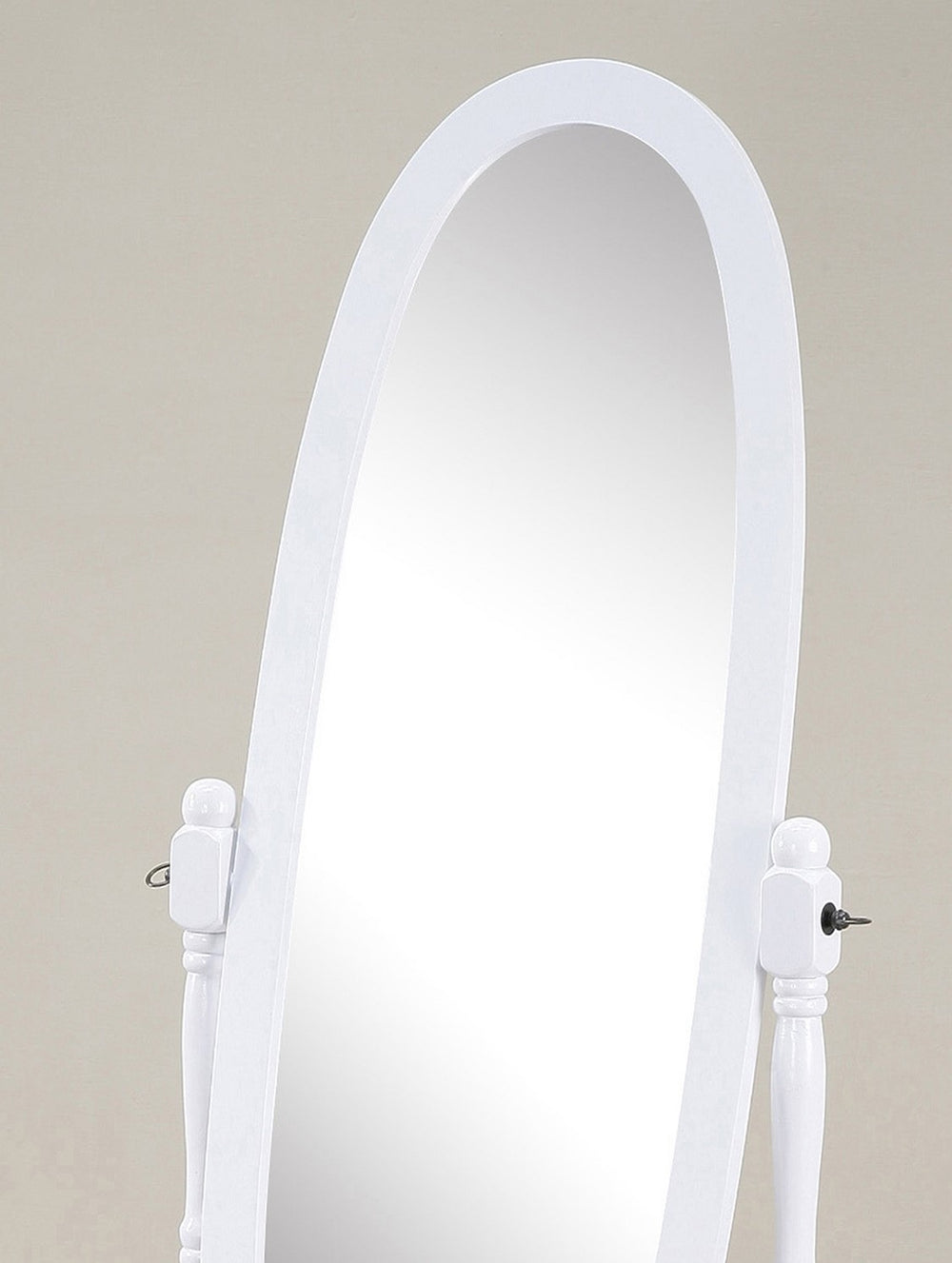 Elegant White Cheval Mirror in Queen Anna Style