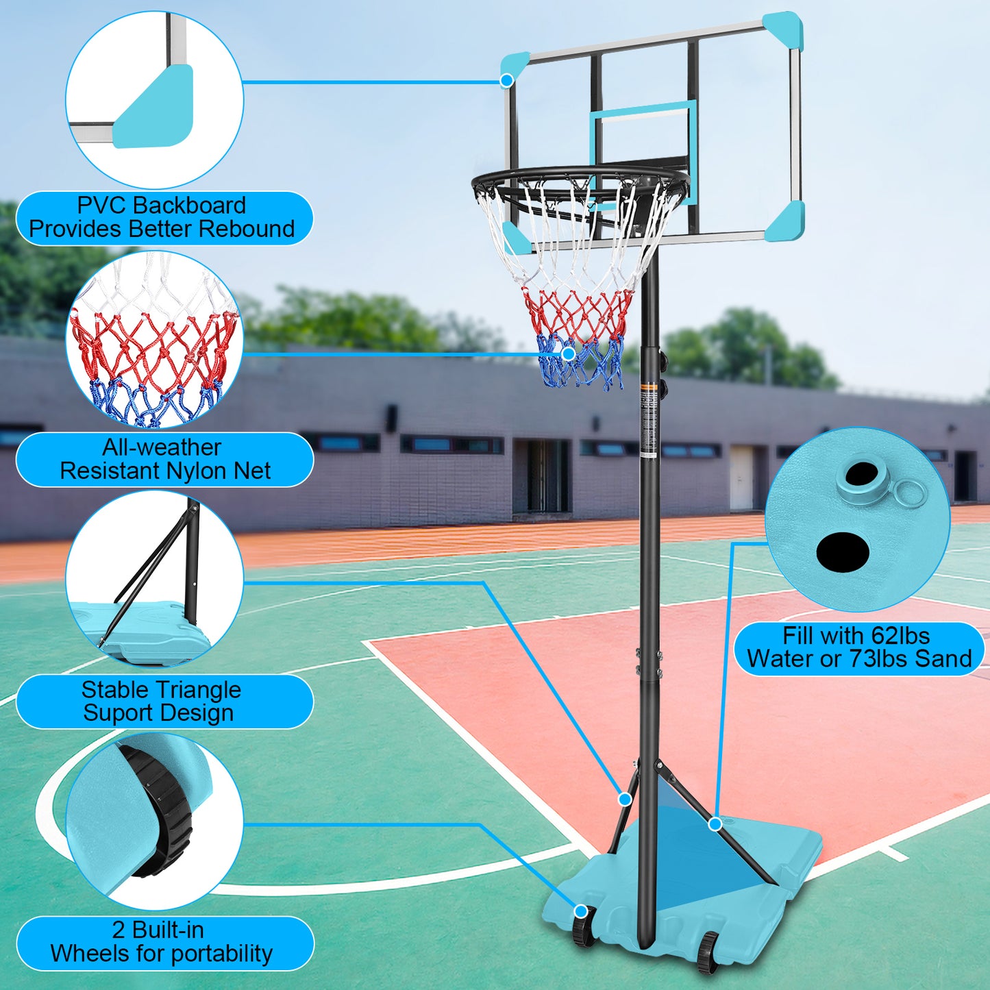 All-Weather Adjustable Basketball Hoop