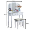 Glamour Wood Vanity Set in Silver