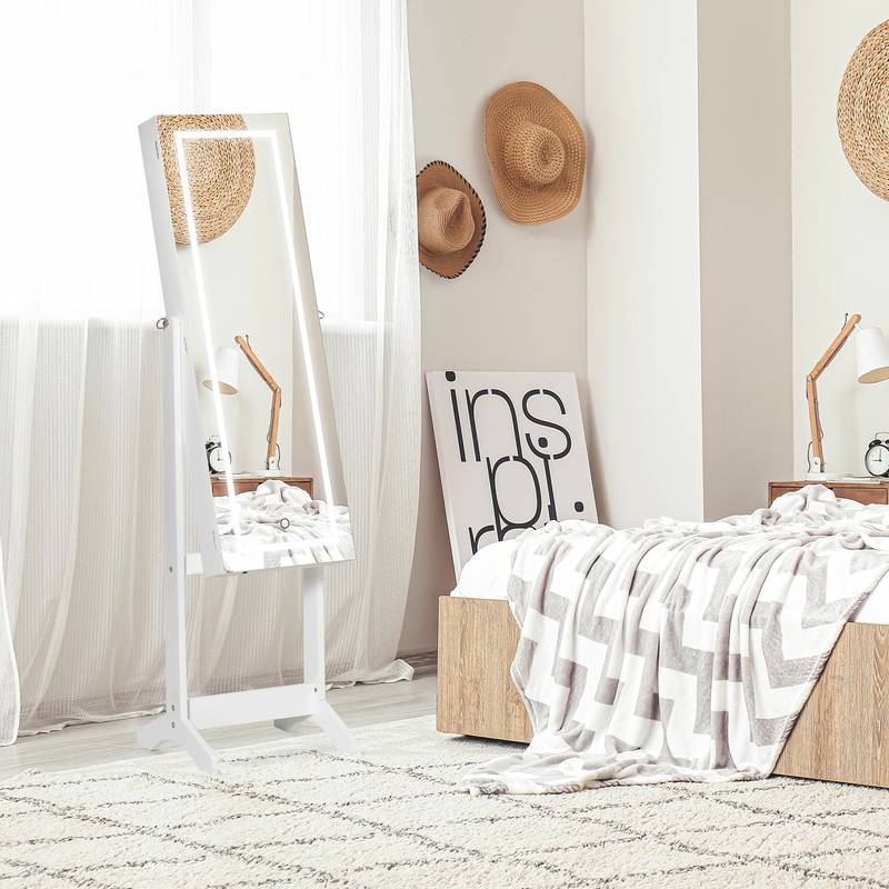 Glamour Glow Jewelry Cabinet with Mirror & LED Light