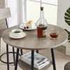 Cozy Grey Round Bar Stool Set with Backrest and Shelf