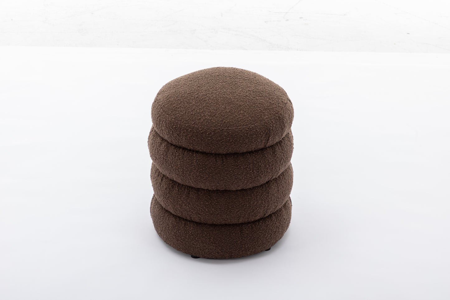 Chic Brown Boucle Ottoman