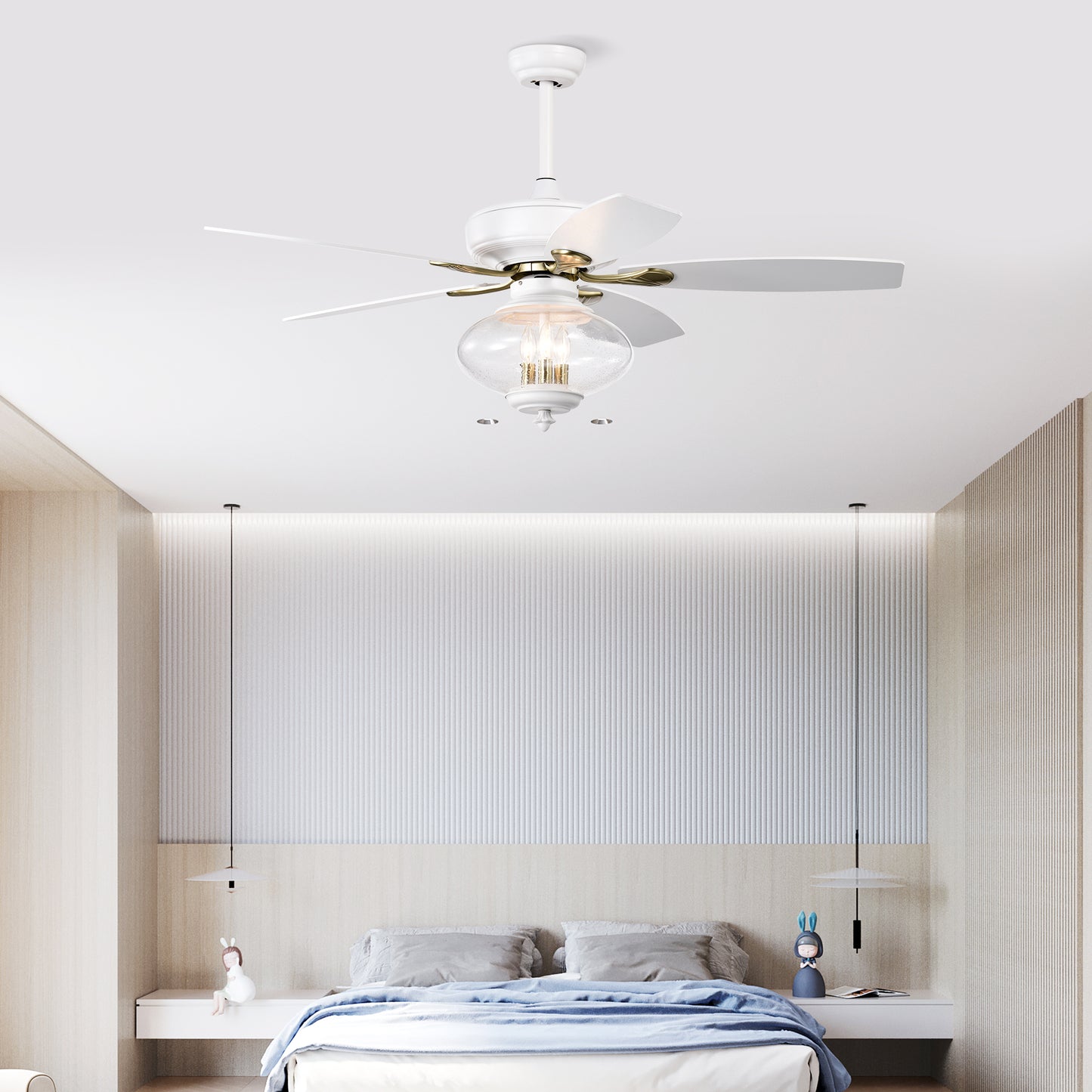 Breezy White Ceiling Fan with Remote