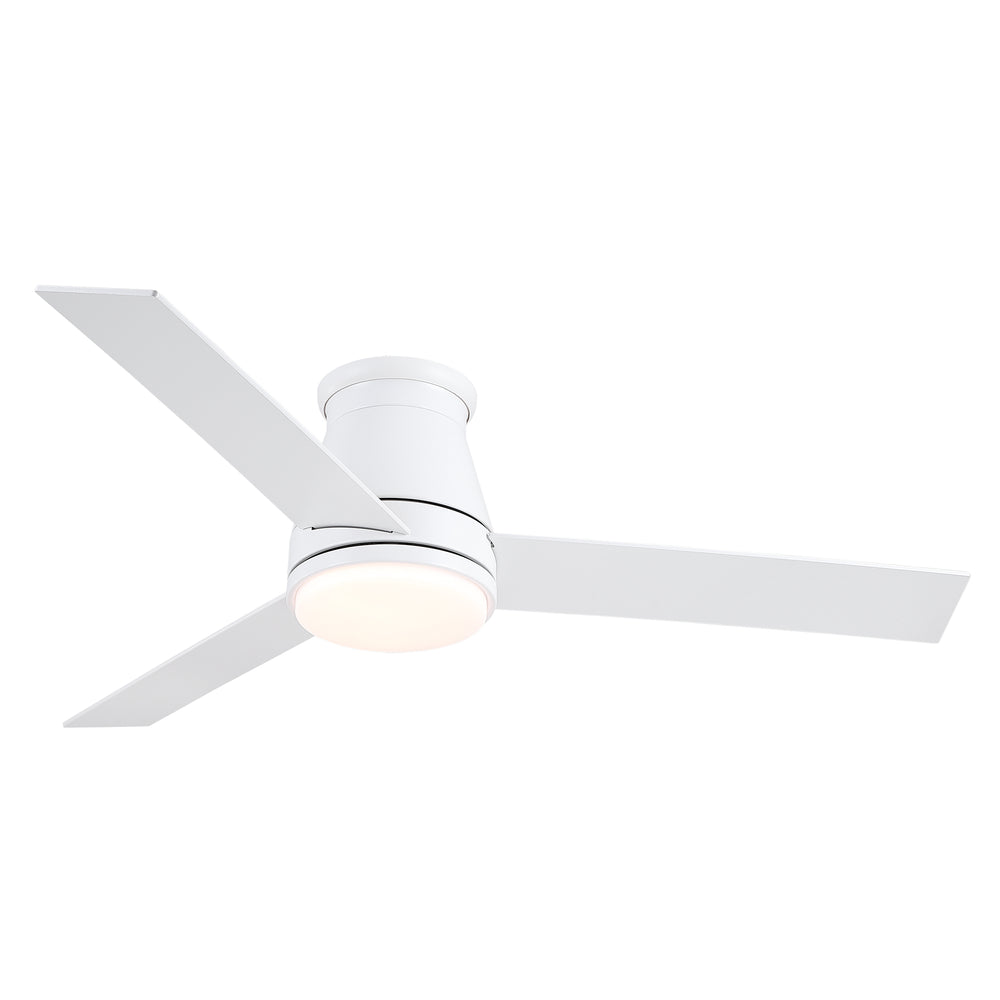 Sleek White Ceiling Fan with Light