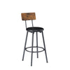 Rustic Pub Dining Set with Leather Bar Chairs