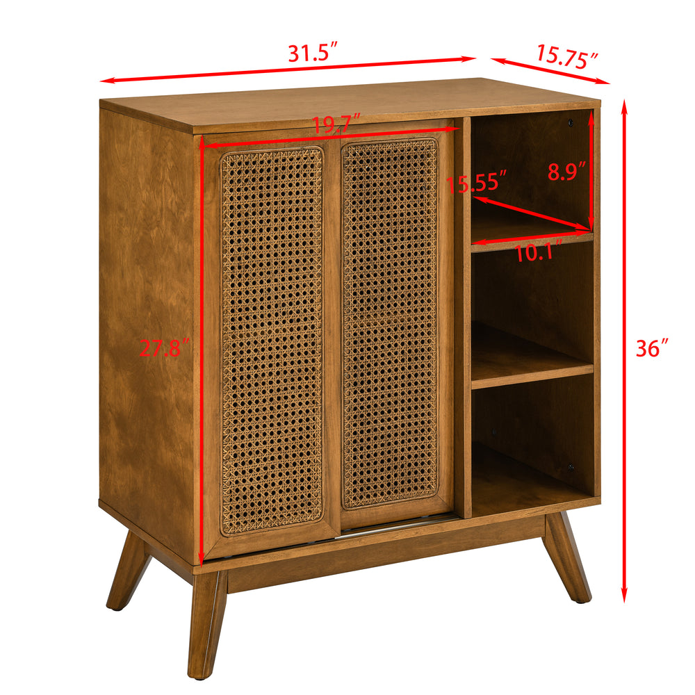 Rattan Charm Sideboard - Stylish Storage for Any Room