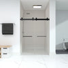 Sleek Black Frameless Sliding Shower Doors